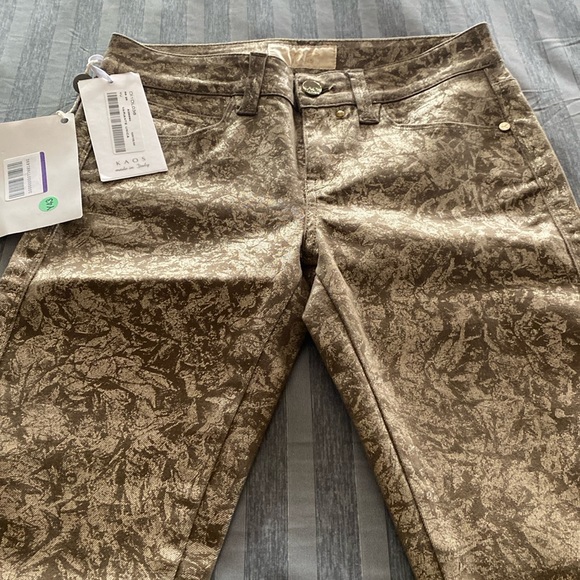 Kaos Denim - Kaos Jeans, metallic gold and bronze color, size 28(6), skinny jeans, new w/tags